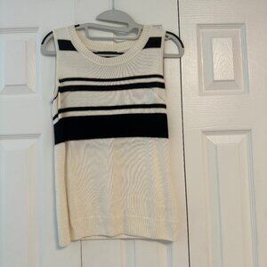 St. John Sleeveless Striped Knit Shell